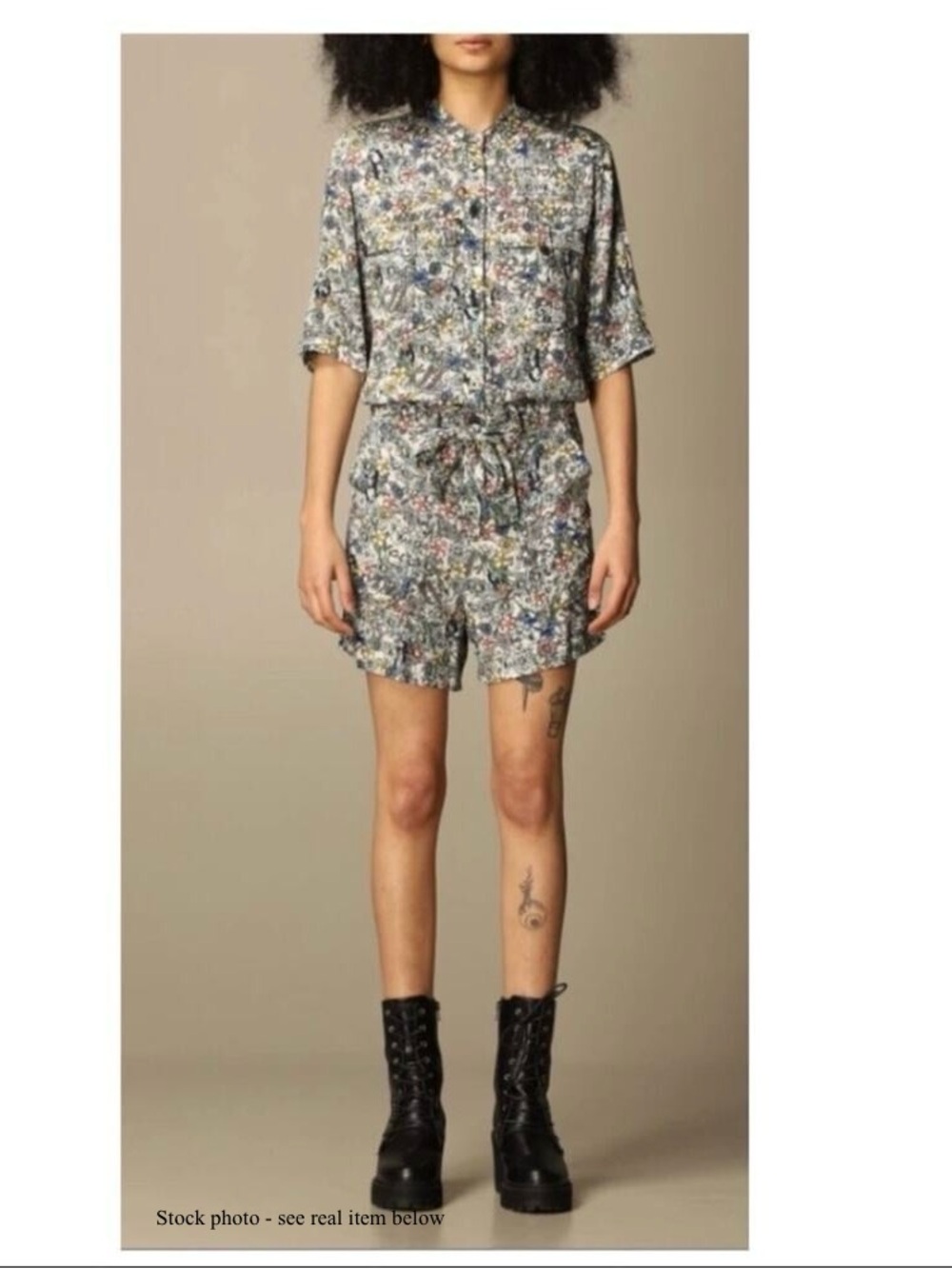 Zadig & Voltaire Floral Belted Romper Size S